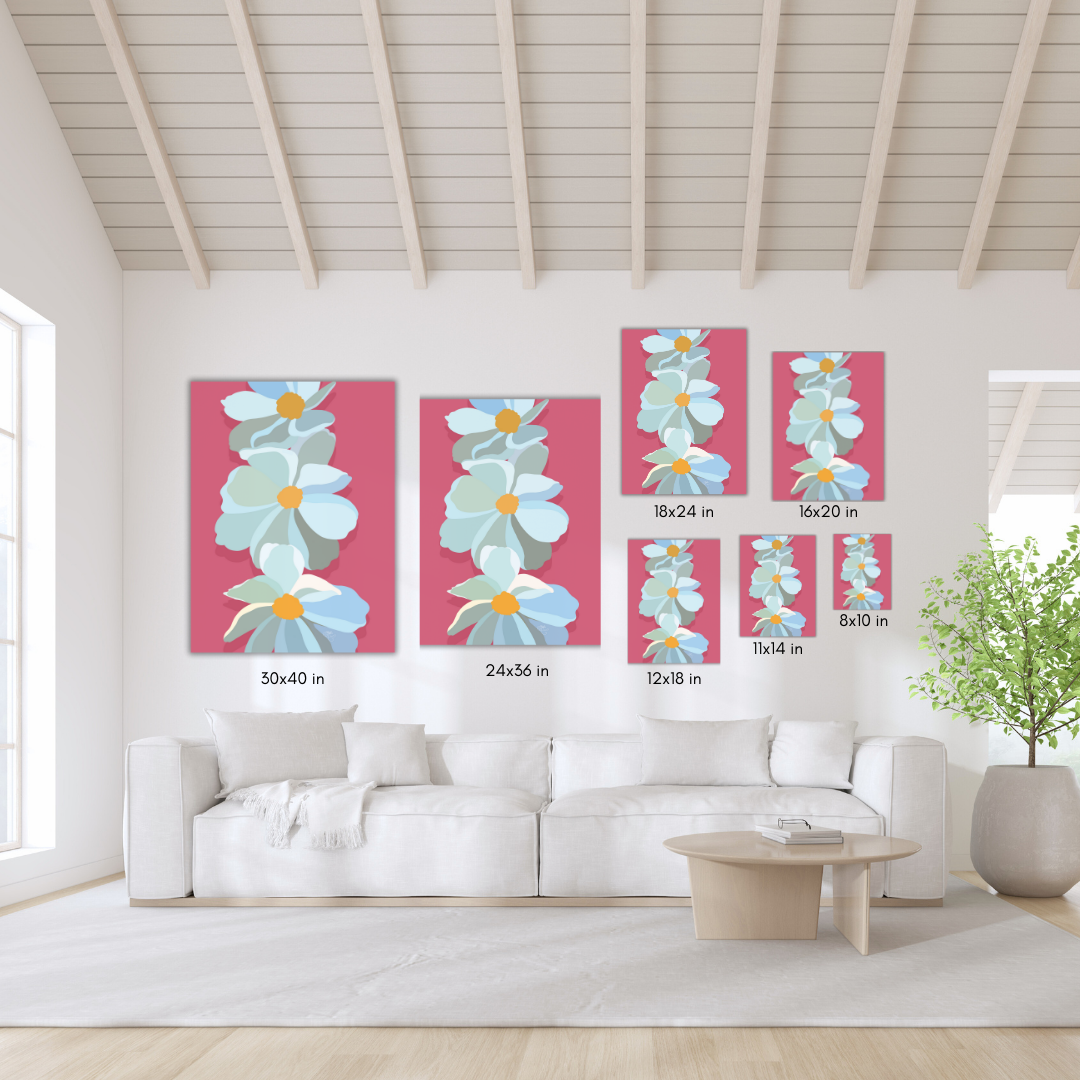 Bright Pink Floral Canvas Print