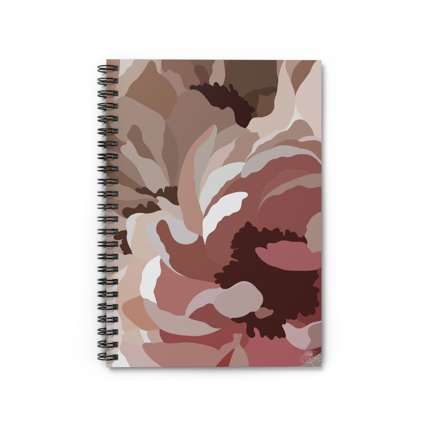 Neutral Floral Print Spiral Notebook