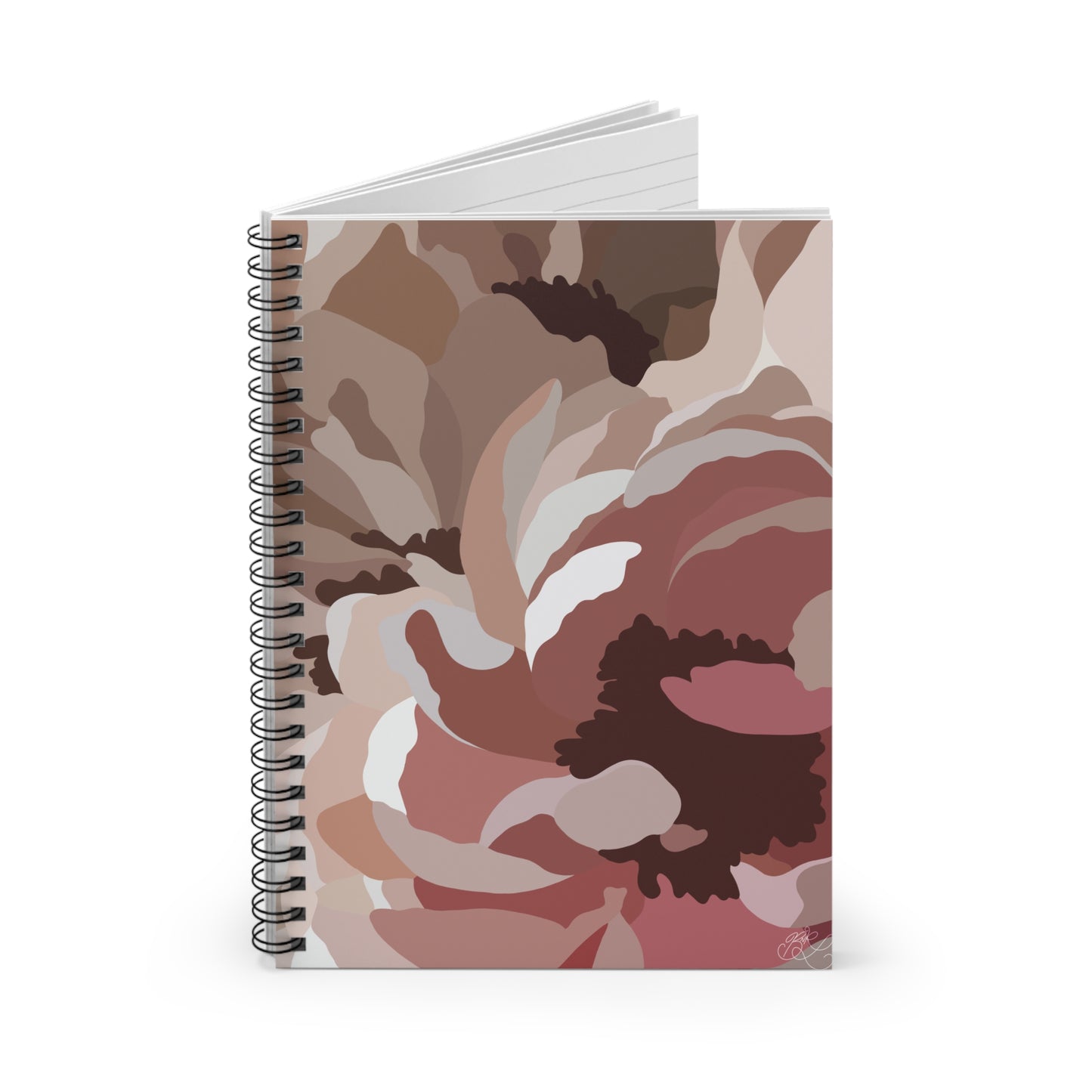 Neutral Floral Print Spiral Notebook