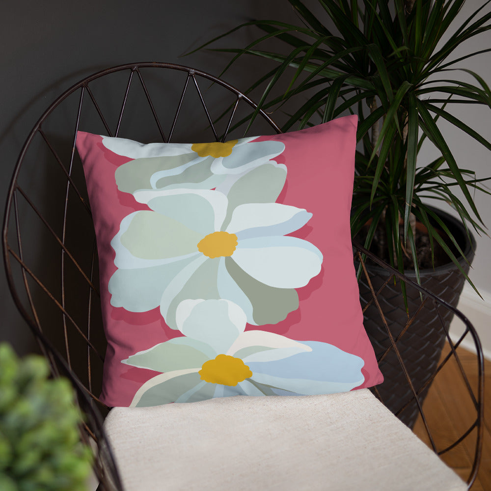 Bright Floral Print Pillow