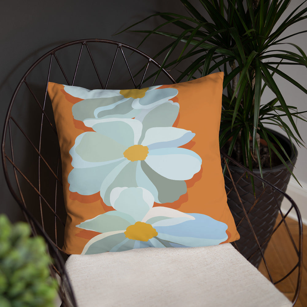 Bright Floral Print Pillow