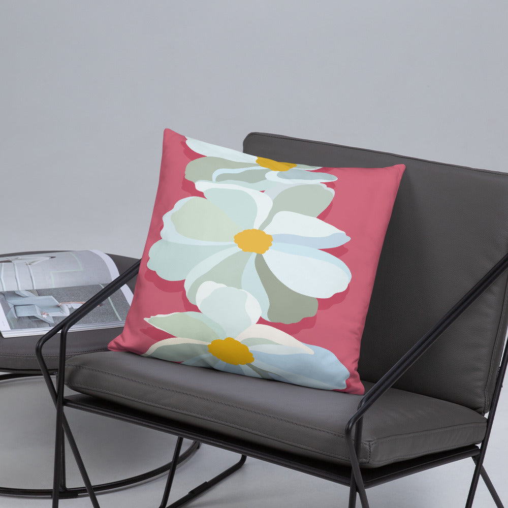 Bright Floral Print Pillow