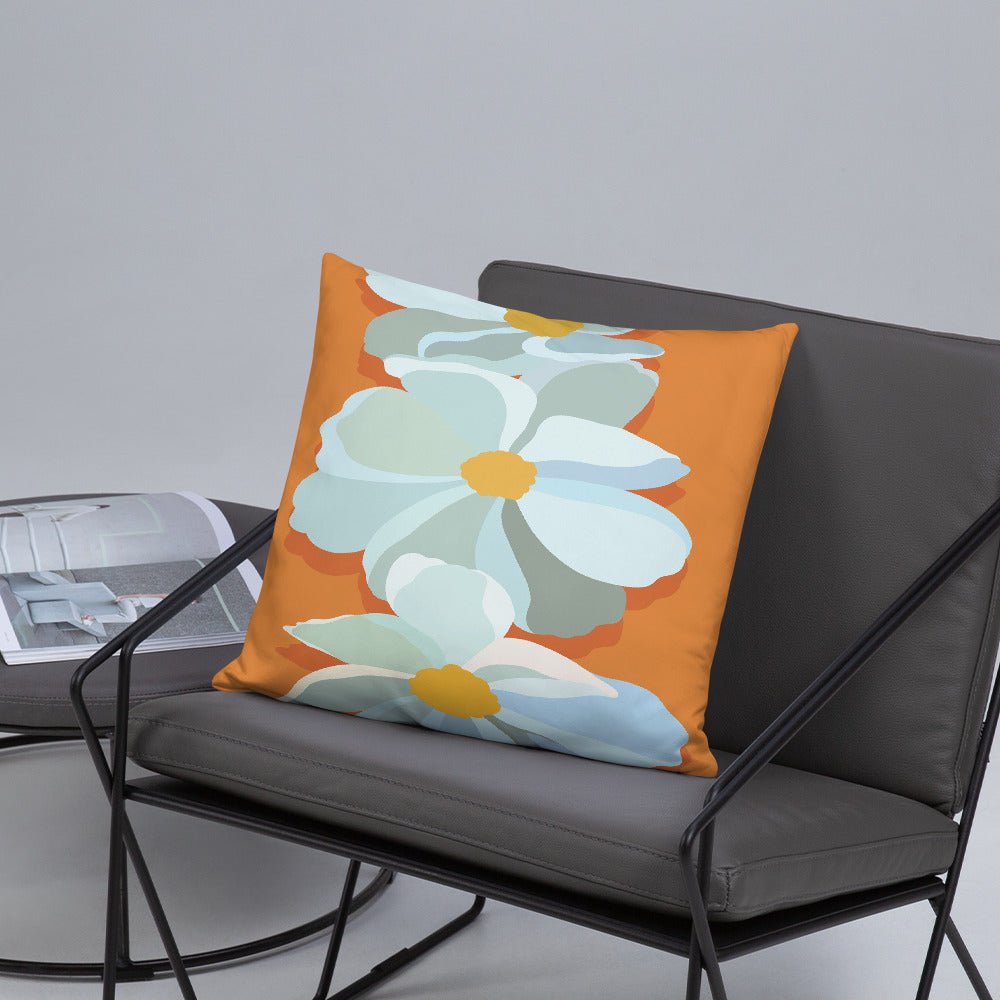 Bright Floral Print Pillow