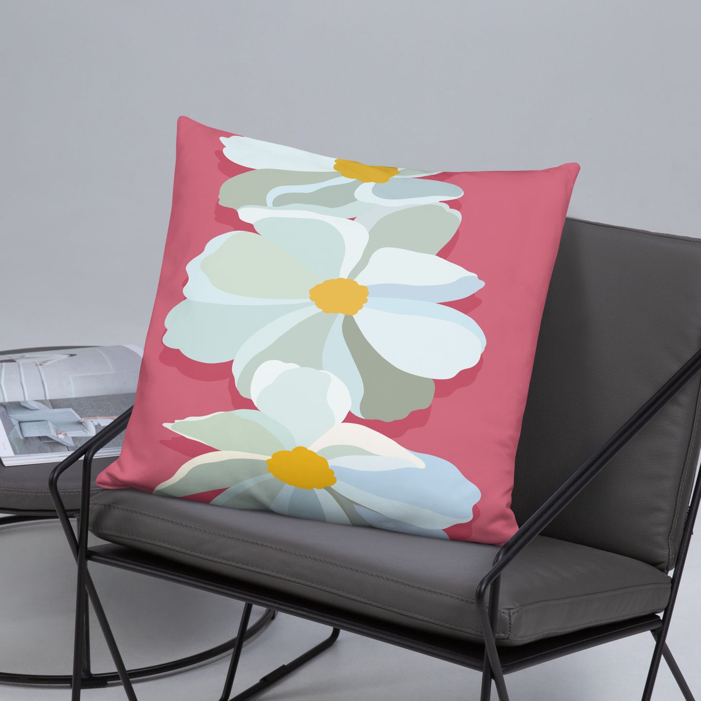 Bright Floral Print Pillow