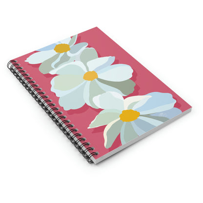 Bright Pink Floral Spiral Notebook