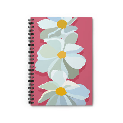 Bright Pink Floral Spiral Notebook