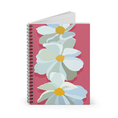 Bright Pink Floral Spiral Notebook