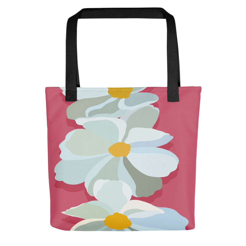 Bright Pink Floral Tote Bag