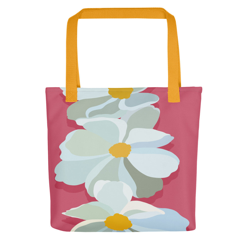 Bright Pink Floral Tote Bag